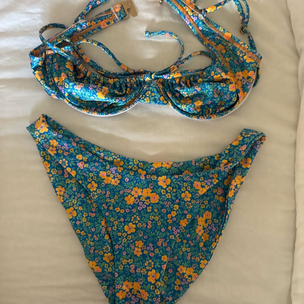 Kulani Kinis Blue and Yellow Floral Bikini